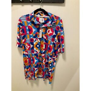 Manana brand men's golf shirt geometric